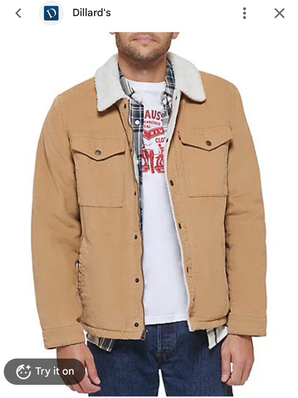 Hurley Tan Sherpa-Lined Shirt Jacket
